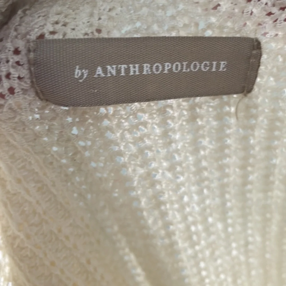ANTHROPOLOGIE cream open weave loose kimono cardigan with wide sleeves one size